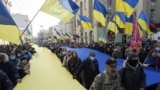 UKRAINE – Participants of the Unity March in Kharkiv against the background of the threat of a new Russian invasion of Ukraine. Kharkiv, February 5, 2022